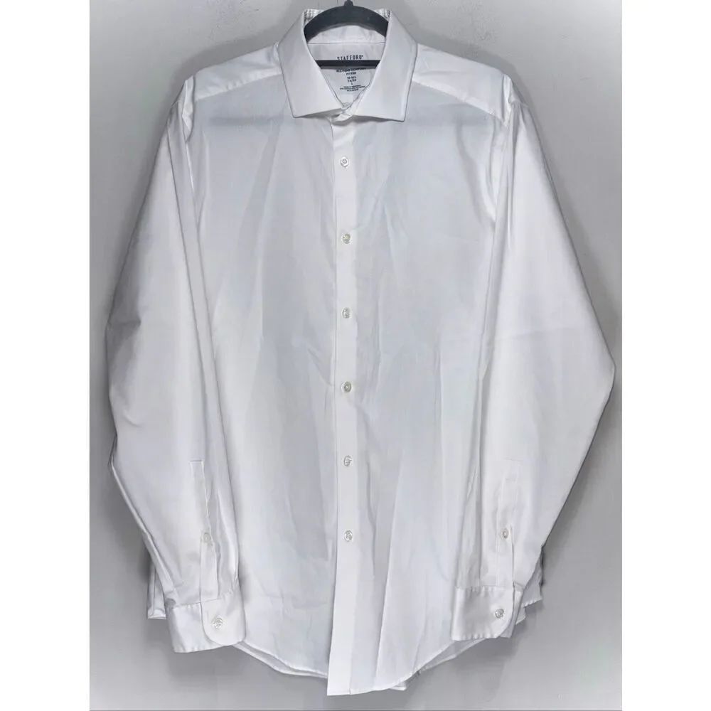 Stafford white button down shirt size large